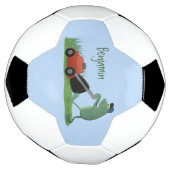 Drôle grenouille verte tondre la pelouse dessin (Tourné)