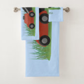 Drôle grenouille verte tondre la pelouse dessin (En situation)