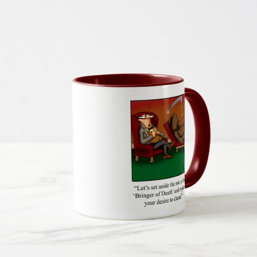 Drôle Grim Reaper Humour Mug (Devant droit)