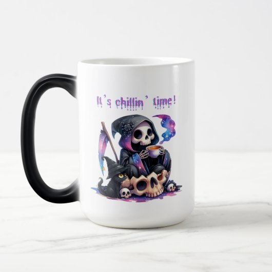 Drôle Grim Reaper Skeleton Skull Halloween Mug (Gauche)