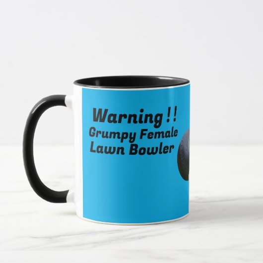 Drôle Grumpy Femme Pelouse Bowler, Mug (Gauche)