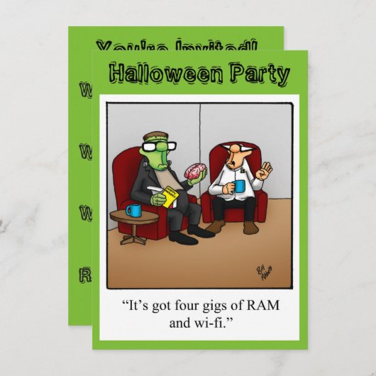 Drôle Halloween Party Invitation (Devant / Derrière)