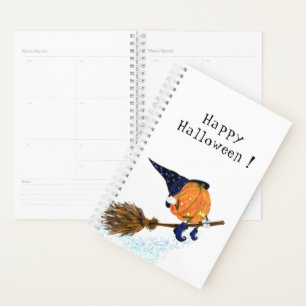 Drôle Halloween Planner Witch Citrouille Volant