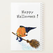 Drôle Halloween Planner Witch Citrouille Volant (Dos)
