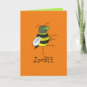 Drôle Halloween Zombie Bee Carte de voeux