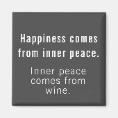 Drôle Happiness Définition Gris et blanc Aimant (Devant)