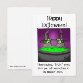 Drôle Happy Halloween Humour Carte de voeux (Devant / Derrière)