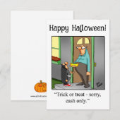 Drôle Happy Halloween Humour Carte de voeux (Devant / Derrière)