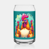 Drôle Hipster Rooster Retro Pop Art Illustration (Verso)