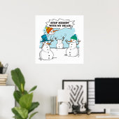 Drôle hiver Snowmen affiche (Bureau à domicile)