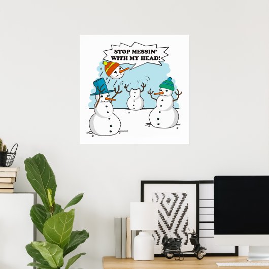 Drôle hiver Snowmen affiche (Bureau à domicile)