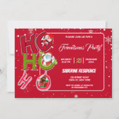 Drôle HO HO Retro Christmas Party Invitation (Devant)
