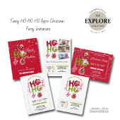 Drôle HO HO Retro Christmas Party Invitation