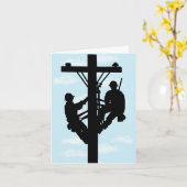 Drôle Homme Bonding Hommes sur une carte de voeux (Fleur jaune)