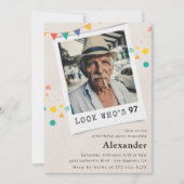 Drôle Hommes 97e anniversaire invitations Fun Phot (Devant)