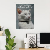 Drôle Humour de chat blanc Poster d'amoureux des a (Bureau à domicile)