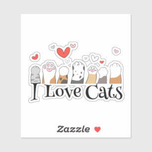 Drôle I Love Chats Sticker