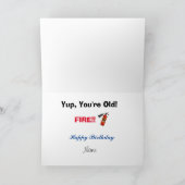 Drôle incendie Personnaliser âge carte d'anniversa (Intérieur)