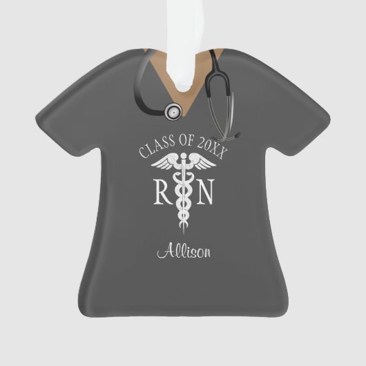 Drôle Infirmière inscrite Scrub Top Monogramme (devant)