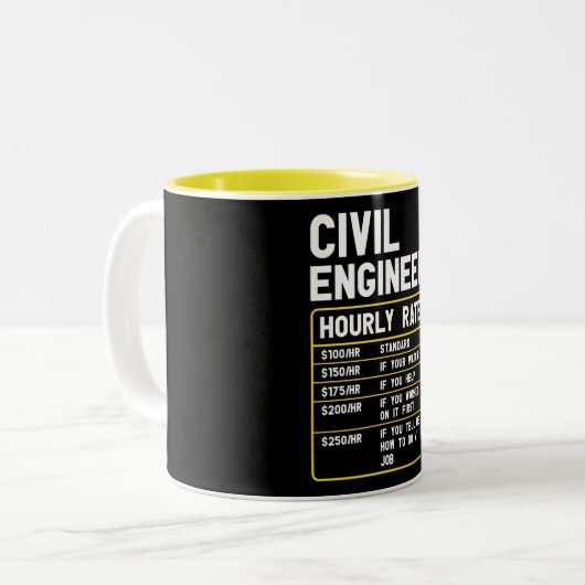 Drôle Ingénieur Civil Mug à deux tons (Devant gauche)