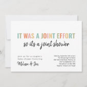 Drôle Invitation de Baby shower conjoint (Devant)