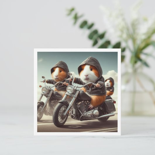 Drôle Invitation de cochon de Guinée, Dîner de coc (Debout devant)