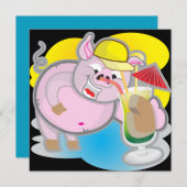 Drôle invitation de la fête du porc (Devant / Derrière)