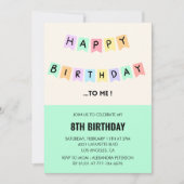 Drôle invitations de 8ème anniversaire Joyeux anni (Devant)