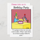 Drôle Invitations De Fête D'Anniversaire Pour Elle (Devant / Derrière)