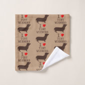 Drôle, j'adore le petit chien teckel wiener (Gant de toilette)