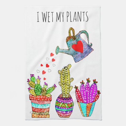 Drôle J'Ai Mu Mes Plantes Cactus Serviette de cuis (Vertical)