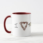 Drôle Je Coeur Ewe Mug (Gauche)