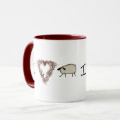 Drôle Je Coeur Ewe Mug (Devant gauche)