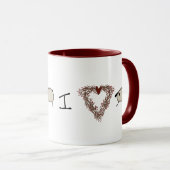 Drôle Je Coeur Ewe Mug (Devant droit)