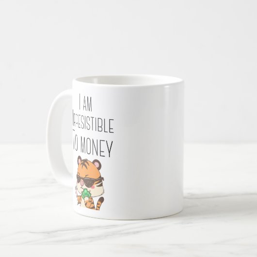 Drôle Je suis irrésistible à l'argent café Mug (Devant gauche)