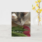 Drôle Je T'Aime de la Carte du Chat (Fleur jaune)