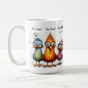 Drôle, je vais bien quirky Bird Coffee Mug