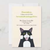 Drôle jeu de chat 70e anniversaire invitation (Dos)