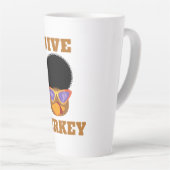 Drôle Jive Turquie Latte Mug (Angle droit)