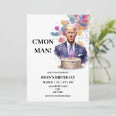 Drôle Joe Biden invitation Anniversaire (Debout devant)