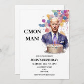 Drôle Joe Biden invitation Anniversaire (Devant / Derrière)