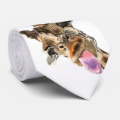 Drôle Joueur Cravate de Giraffe - Happy (Roulé)