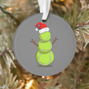 Drôle joueur de tennis Snowman cadeau de Noël