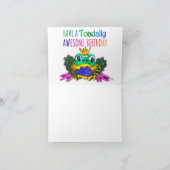 Drôle Joyeux Anniversaire Frog Carte de voeux (Intérieur)