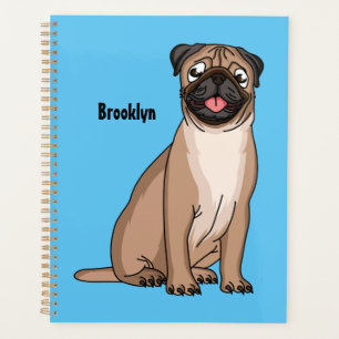Drôle joyeux dessin animé de chien de carlin