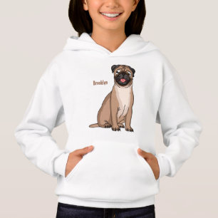 Drôle joyeux dessin animé de chien de carlin