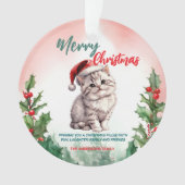Drôle Joyeux Noël Wreath mignonne Chat chaton (devant)
