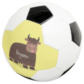 Drôle joyeux yak mangeant de l'herbe dessin d'illu (3/4)