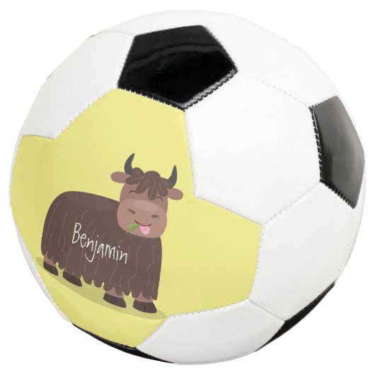 Drôle joyeux yak mangeant de l'herbe dessin d'illu (3/4)