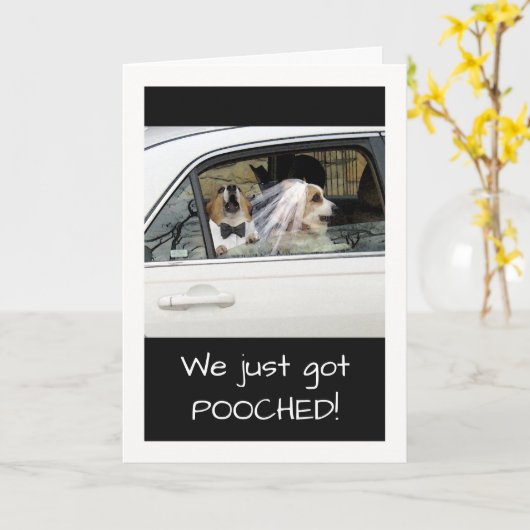 Drôle Juste Pooché ou simplement Marié Faire-part (Fleur jaune)